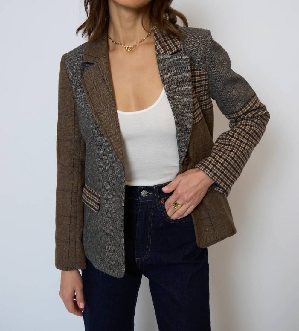 NEW CENTRAL PARK WEST women's raven patchwork riding jacket in multi
